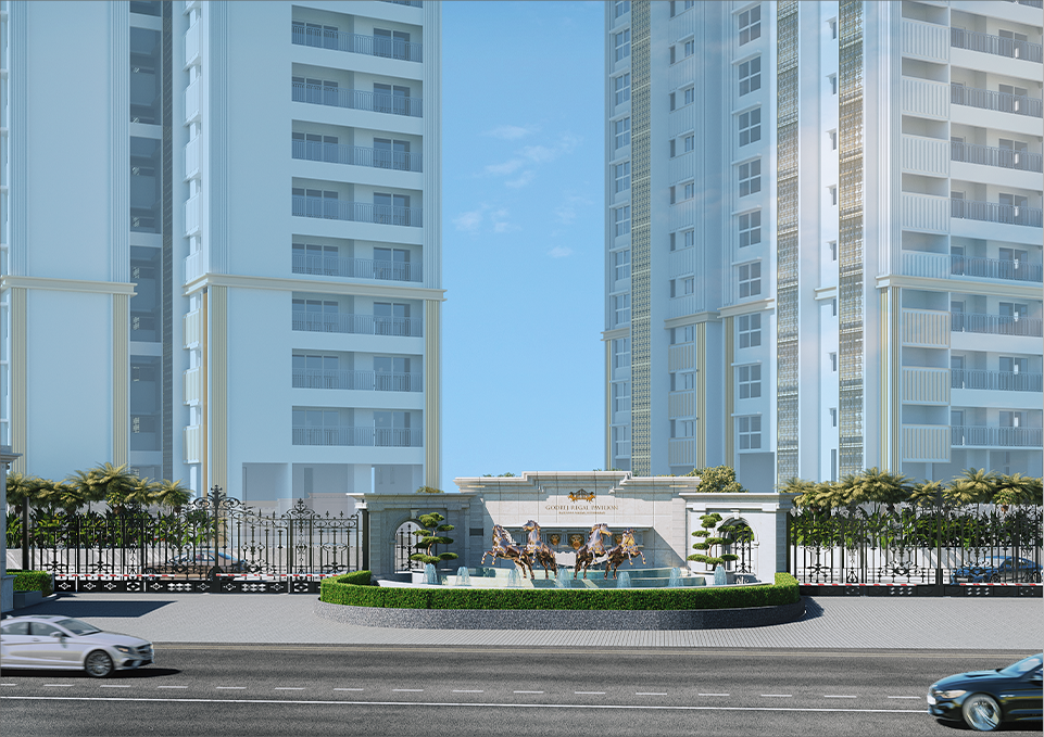 Godrej Regal pavilion driveway